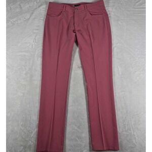 Peter Millar Crown Crafted Kirk Performance Pants Men's 36x34 Pink Stretch Golf